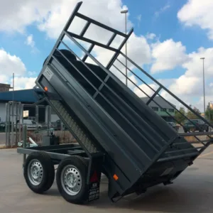 Reboque basculante hidráulico de 2 eixos – Rodas externas