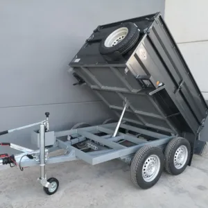 Reboque basculante hidráulico 2 eixos com apoio lateral – Rodas na parte externaloi_